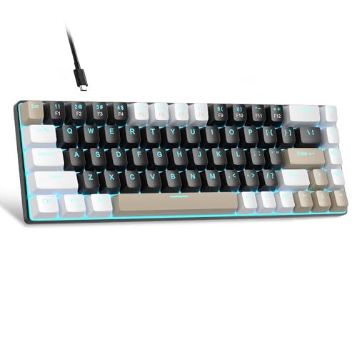 MageGee Portable 60% Mechanical Gaming Keyboard, MK-Box LED Backlit Compact 68 Keys Mini Wired Office Keyboard with Brown Switch for Windows Laptop PC Mac - Black/Coffee Color - color: Brown/Brown Switch
