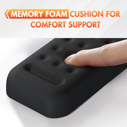 Keyboard Wrist Rest - 17 3/8 in Wrist Rest for Computer and Laptop with Massage Dots, Memory Foam Wrist Pad for Keyboard with Non-Slip PU Base for Ergonomic Wrist Support.