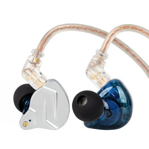 KZ ZSN Pro in Ear Monitor Headphones, 1BA 1DD Hybrid Driver Wired Gaming Earbuds, Deep Bass Sound Wired Ear Buds, HiFi IEM for Gaming Music Video Calling Singer Musician Drummer DJ (Without mic,Blue) - color: Blue, style: without mic