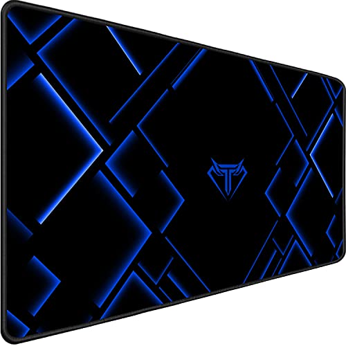 TEDNETGO Large Extended Gaming Mouse Pad, Long Mouse Pads, Extra Large Big Mouse Pad with Stitched Edge, XXL Non-Slip Computer Computer Keyboard Mat for Gamer/Desktop/Office/Home,Blue - color: Blue, size: 31.5L x 15.7W inches