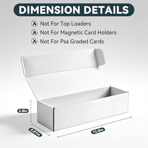 Trading Card Storage Box 10-Pack, 1000 Count Heavy Duty Corrugated Cardboard Box - Bulk Organizer for TCG, MTG,Sports & Collectible Cards, 12.8 INCH Horizontal
