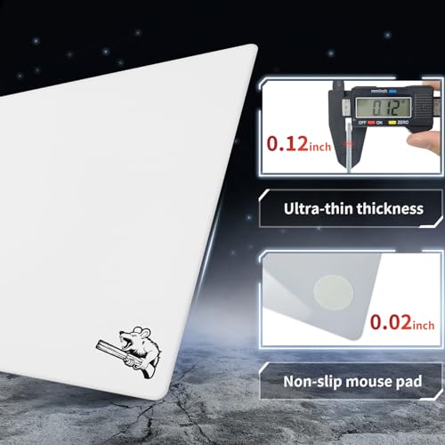 Glass Gaming Mouse Pad, 400mm x 500mm, FPS Game, Special Tempered Glass, Durable, 3mm Thick, Accurately and Quickly Target Your Opponents (400mm x 500mm, White) - color: white, size: 400mm×500mm