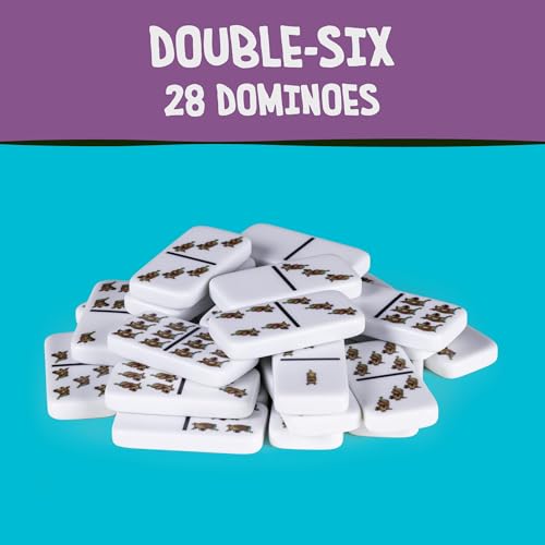 AQUARIUS Scooby-Doo Family Double 6 Dominoes Game – 28 Cartoon Tiles Featuring Scooby Doo – Easy Matching Game for Kids & Adults – Official Scooby-Doo Merchandise