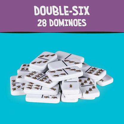 AQUARIUS Scooby-Doo Family Double 6 Dominoes Game – 28 Cartoon Tiles Featuring Scooby Doo – Easy Matching Game for Kids & Adults – Official Scooby-Doo Merchandise