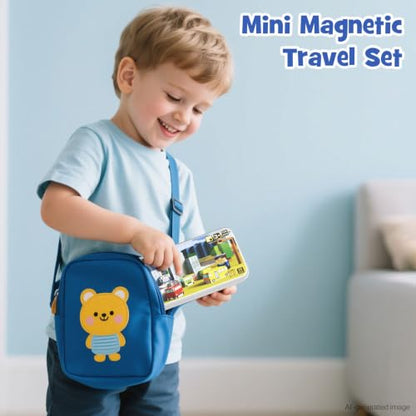 City Traffic Magnetic Blocks Set Travel Toys with Carrying Case | 35PCS STEM Toys for Kids Ages 3-8 Child-Safe with Fully Encased Magnets Car/Airplane Toddler Toy Birthday - style: City Traffic 35