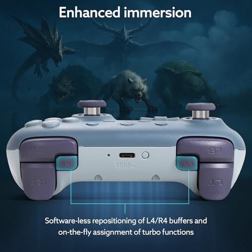 8Bitdo Ultimate 2C Wireless Controller (Blueberry) - 1000Hz Polling | For Windows PC & Android, Hall Effect Joysticks & Triggers, Remappable L4/R4 Bumpers, Special Edition Colors - color: Special Edition-Blueberry