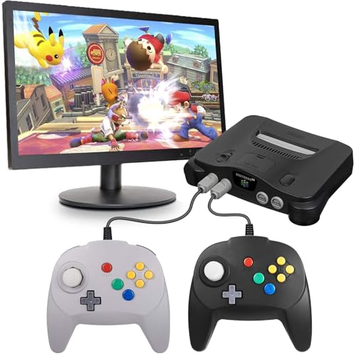 KIWITATA Retro N64 Mini Controller, Classic Wired Remote Game Pad Upgraded Joystick Controller for N64 System Video Console (Gray) - color: Grey