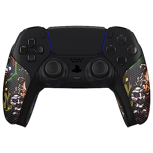 eXtremeRate PlayVital Anti-Skid Sweat-Absorbent Controller Grip for ps5, Professional Textured Soft Rubber Pads Handle Grips for ps5 Controller - Scary Party - color: Scary Party