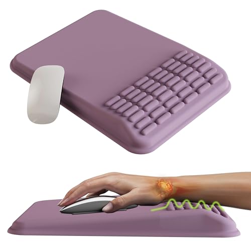 MEKASS Mouse Pad with Wrist Rest, Ergonomic Slope Mousepad for Carpal Tunnel Pain Relief, Memory Foam Desk Computer Wrist Support Mouse Pad with for Office Home (Purple) - color: Purple