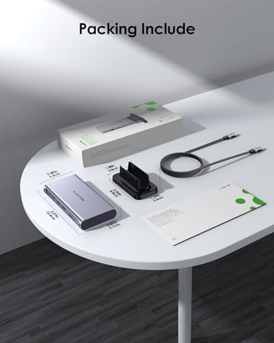LENTION USB C Docking Staion 4K@60Hz, Ethernet, 5xUSB 3.0, 100W PD, Audio | 11 in 1 Dock, 3.3ft Long Cable, Card Readers, Detachable Design, No Driver, Compatible with macOS, Windows & ChromeOS (D54) - color: Space Gray