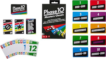 Mattel Games Phase 10 Masters Classic Card Game Including 60 Phase Target Cards that Can Be Played in Any Order for 2 to 6 Players - style: Phase 10 Masters