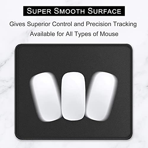 Hsurbtra Mouse Pad, Premium-Textured Square Mousepad 10.2 x 8.3 Inch, Stitched Edge Anti-Slip Waterproof Rubber Pretty Cute Computer Mat for Office Gaming Laptop Women Kids Jet Black - color: Jet Black, size: Square Mousepad (10.2" x 8.3")