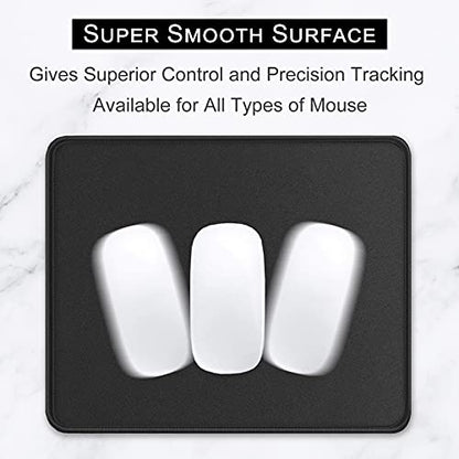 Hsurbtra Mouse Pad, Premium-Textured Square Mousepad 10.2 x 8.3 Inch, Stitched Edge Anti-Slip Waterproof Rubber Pretty Cute Computer Mat for Office Gaming Laptop Women Kids Jet Black - color: Jet Black, size: Square Mousepad (10.2" x 8.3")