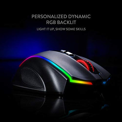 Redragon M686 Wireless RGB Optical Gaming Mouse 16000 DPI Remapping Keys | Cable-Free 0 Delay, Smooth Precise Tracking, Custom Macro Keybinds, Vibing Backlight, Ergonomic Grip Body Comfort