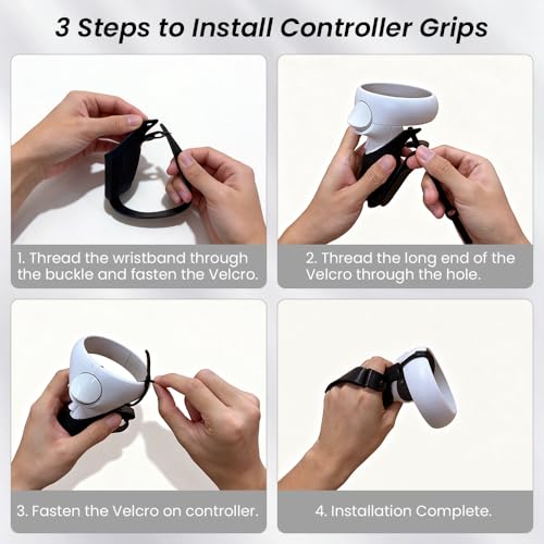 ZVTE Head Strap for Meta Quest 2, All-in-One VR Accessories Kit with Replacement Strap, Controller Grips, Silicone Face Pad Cover, Thumb Caps for Oculus Quest 2