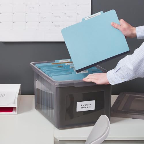 STAPLES File Box Plastic File Box Snap, Letter/Legal Size, Frost Gray, 4/Carton - color: Gray, size: 4 Pack, style: Box (Snap Lid)