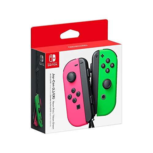 Nintendo Switch Joy-Con (L/R) Gaming Controller, Neon Pink/Neon Green (Renewed) - color: Neon Pink / Neon Green