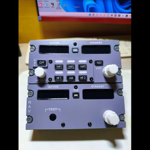 B737 1:1 COCKPIT Radio Tuning Panel (RTP) for MSFS2020, MSFS2024, X-Plane 12 - Compatible with ZIBO737, PMDG737 + Universal Travel Adapter for Japan, UK, EU, AU and US Standards (Dual-USB/Black)