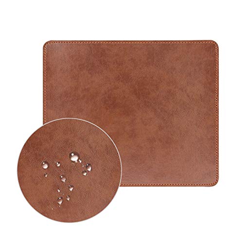 Non-Slip Rubber Base Leather Mousepad for Laptop Computer PC Personality Desings Gaming Mouse Pad Mat 9.45 X 7.87 inch (Leahter Mouse Pad-Coffee, 9.45 X 7.87 inch) - color: Leahter Mouse Pad-Coffee