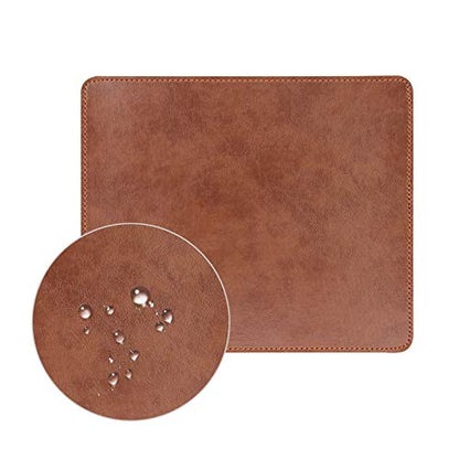 Non-Slip Rubber Base Leather Mousepad for Laptop Computer PC Personality Desings Gaming Mouse Pad Mat 9.45 X 7.87 inch (Leahter Mouse Pad-Coffee, 9.45 X 7.87 inch) - color: Leahter Mouse Pad-Coffee
