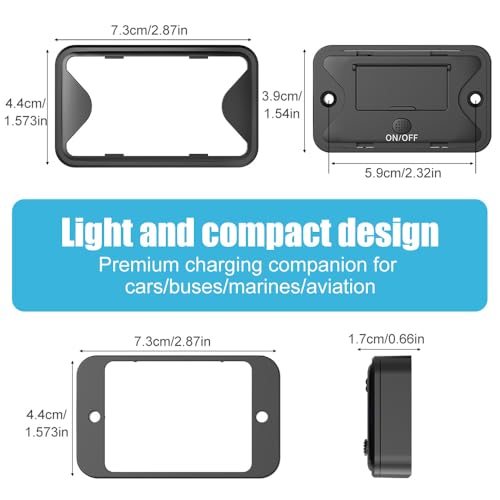 78W 4 Port 12V USB Outlet Wall Mount, Dual 36W PD & Dual 18W QC3.0 Lightweight Surface Mount Charger Socket Panel with Button Switch for Bus RV Truck Marine Golf Cart