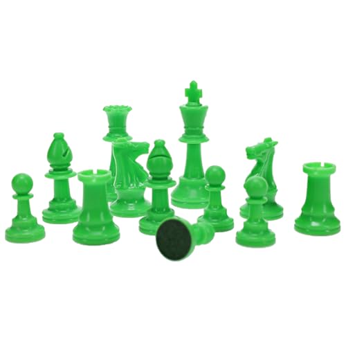 WE Games Color Bright Plastic Staunton Tournament Chess Pieces with 3.75 in. King - Half Chess Set of Chess Pieces Only, Neon Green - color: Neon Green