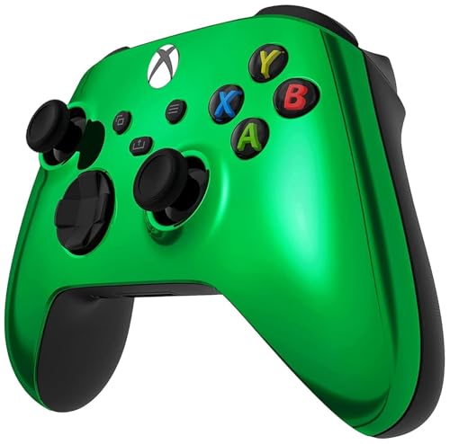 Custom Controllerzz Wireless Controller for Microsoft Xbox Series X/S & Xbox One - Custom Soft Touch Feel - Custom Xbox Series X/S Controller (X/S Green Chrome) - color: X/S Green Chrome