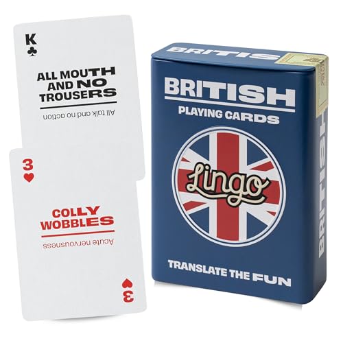 Lingo British Slang Playing Cards in Premium Travel Tin | Learn Funny British English Expressions | Luxury Gift Box for Anglophiles & London Travelers | Hilarious Card Game for Adults