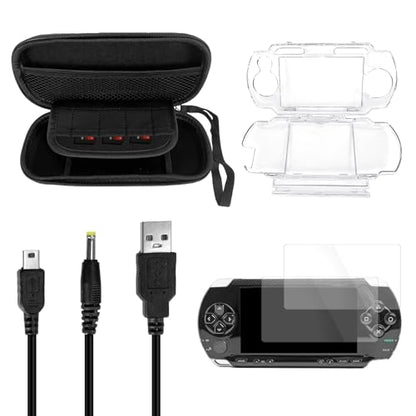 JDGPOKOO 5 in 1 Accessories Kit for PSP 1000, Carrying Case for PSP 1000, Protective Case Shell, 2 Set Screen Protectors and Charging&Date Cable, Compatible with PlayStation Portable 1000 ONLY - size: 5 in 1 psp 1000
