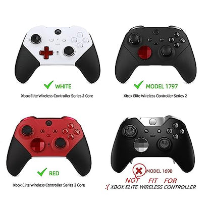 13 in 1 Metal Thumbsticks for Xbox One Elite Series 2, Elite Series 2 Controller Accessory Parts, Gaming Accessory Replacement, Metal Mod 6 Swap Joystick, 4 Paddles, 2 D-Pads, 1 Tool (Plating Red) - color: Red