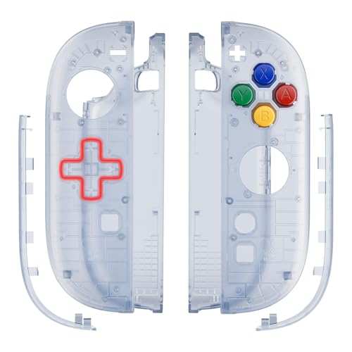 eXtremeRate Replacement Shell (D-Pad Version) with Buttons for Joycon 2, Housing Faceplate Case + Decorative Strips + ABXY Dpad for Nintendo Switch 2 Controller - Essence Version - Clear Glacier Blue - color: Clear Glacier Blue