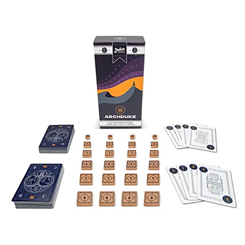 Stellar Factory Archduke Strategy Memory Card Game, 2-6 Players, Ages 12+ | 24 screen-printed wood tokens; build your tableau while disrupting rivals; slim travel-friendly box; 104 cards + rulebook.