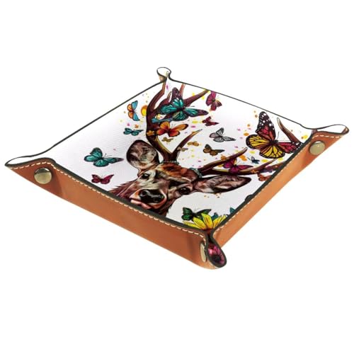 Deer Butterfly Sunflower Dice Tray Dice Rolling Tray Folding Dice Holder for Dice Games, Like RPG, DND and Other Table Games - color: Multi 20