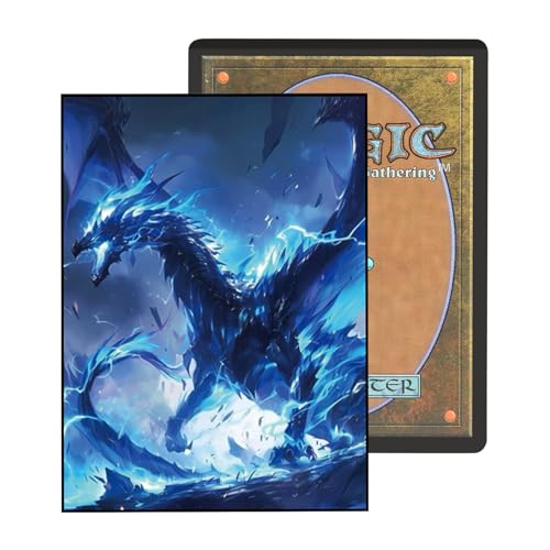MTG Card Sleeves 100CT,Standard Size Sturdy MTG Sleeves Matte Back Finish for Baseball,Trading Cards (Blue) - color: Blue
