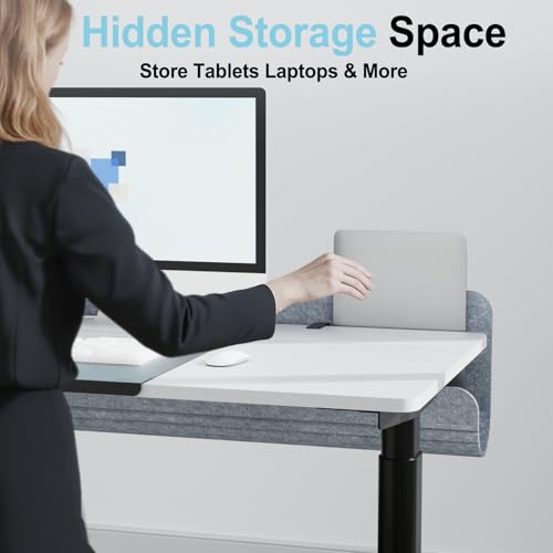 Under Desk Cable Management Tray, 47.2" Felt Cord Organizer with No Drill Clamp or Screw Mount, Hidden Wire Management for Power Strips & Cables, Cable Tray Under Desk for Home Office