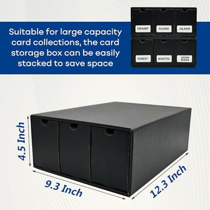 Trading Card Storage Box, Collector Cardboard Card Box with 50 Dividers for MTG TCG Magic Baseball Sports Cards Collection, 12 Drawers