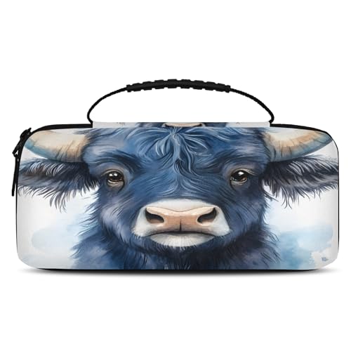 Adornori Cow Bull Carrying Case Compatible with Nintendo Switch 2, with 20 Games Cartridges, Portable Travel Carry Case Pouch for Accessories & Game Cards, Funny - color: Multicolor 12