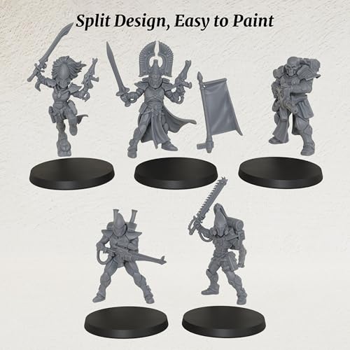 28mm Tabletop Unpainted Miniatures and Sci-Fi Minis Figure Set AS1009 | 1:56 Miniature Game Role Playing RPG Accessory Pack - Space Assault Squad