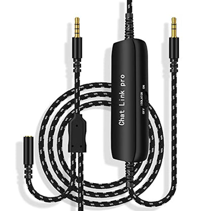 LecLooc Chat Link Pro Cable for Elgato HD60 S/S+, HD 60 PRO, 4K 60 PRO, HD60 X Gaming Capture Card, Chat Audio Cable Adapter for Nintendo Switch Xbox One PS4 PS5 with Isolator (6.6FT)