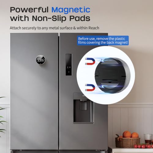 Digital Kitchen Timer with Magnetic - Visual Timer with Large LED Display, Pomodoro Classroom Timers with 3-Preset Times, Volume Adjustable, Countdown & Count Up Timers for Cooking