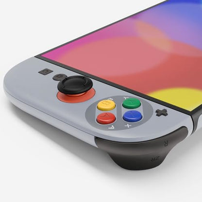 eXtremeRate DIY Replacement Shell Buttons for Nintendo Switch 2, Full Set Back Plate Controller Housing with Button for Switch 2 Console & Joycon 2 - Deluxe Version - SFC SNES Classic EU Style - color: SFC SNES Classic EU Style