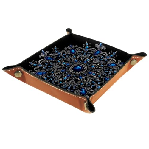 Crystal Snow Dice Rolling Tray PU Leather DND & RPG Dice Mat, Portable Dice Rolling Mat Case Storage Box, Folding Scroll Dices Holder Trays for Tabletop Board Game, 6.3"x6.3" - color: Crystal Snow, size: 6.3" x 6.3" x 1.2"