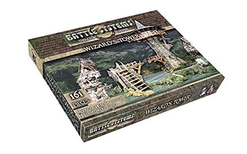 Battle Systems – Modular Fantasy Scenery – Perfect for Roleplaying and Wargames - Multi Level Tabletop Terrain for 28mm Miniatures – Colour Printed Model Diorama – DnD Warhammer (Wizards Tower) - style: Wizards Tower