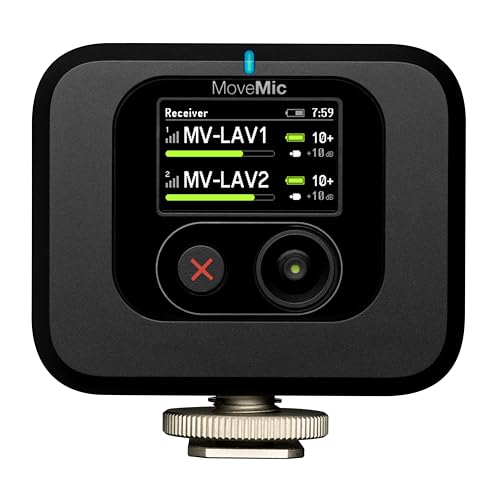Shure MoveMic Receiver - Cold Shoe Mountable Camera Receiver for MoveMic Lavalier Microphones, Compatible with Most DSLR Cameras and Computers, for Mobile Content Creators (MV-R-Z7) | Digital receiver with USB-C and 3.5mm connectors for cameras, computers