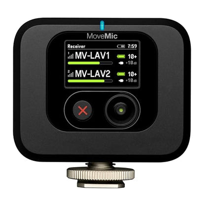 Shure MoveMic 2 Kit Wireless Lavalier Microphone System | Two Bluetooth clip-on lav mics with camera receiver for DSLR, iPhone, Android, Mac and PC; 24-hour charge, IPX4 - style: Two Channel Kit