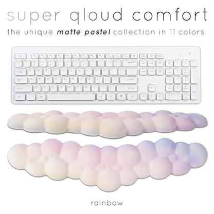 Rainbow Cloud Keyboard Wrist Rest – Create-ables Qloud Rainbow Wrist Rest for Computer Keyboard and Mouse, Ergonomic Memory Foam Wrist Pad with Non-Slip Base, Includes Cloud Mouse Pad - color: 02 Rainbow 1