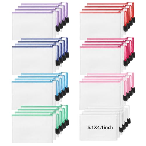 Jetec 32 Pcs Mesh Zipper Bags Bikini Organizer,Classic Color,5.1 x 4.1 Inch - color: Classic Color, size: 5.1 x 4.1 Inch