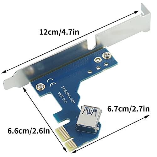 PCIe to PCI Adapter | x1 to Legacy PCI Converter with USB 3.0 Cable | Desktop Audio Interface Expansion - color: PCIe to Dual PCI Adapter with Bracket