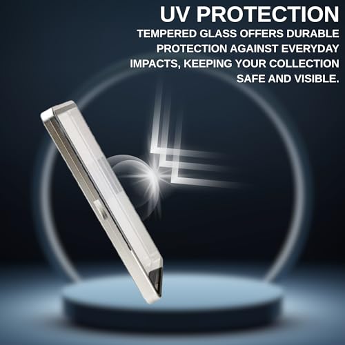 RedCap Magnetic Aluminum PSA Graded Card Holder 35PT Premium PSA Slab Protector Display Case with UV Resistant Glass Fits Standard PSA Graded Sports Trading Cards - Silver Flash - color: Silver Flash
