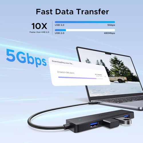 UGREEN USB C Hub, 4 Ports USB A Splitter Ultra-Slim USB Expander for Mouse, Keyboard, Flash Drive, U Disk, Printer Compatible with Laptop, Desktop PC, Xbox, PS5, and More 0.5FT - size: 0.5FT, style: USB-C